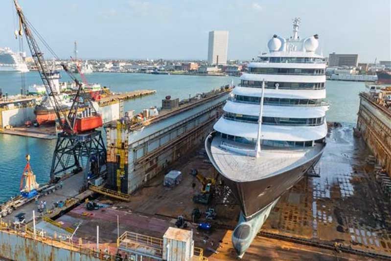 Scenic Eclipse Drydock at Gulf Copper